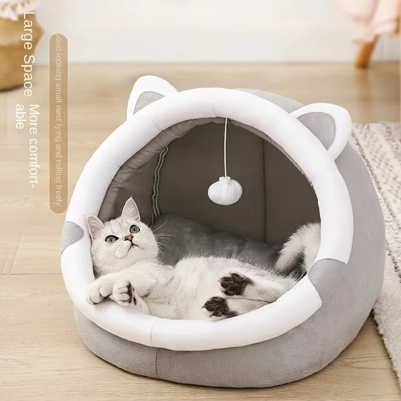 Cute Cat Bed Pet House Kitten Lounger Cushion Small Dog Tent Mat Washable Puppy Basket Cave Mat Soft for Cats House Bed Supplies