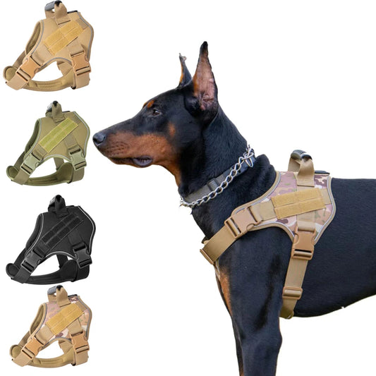 Tactical Dog Harness Pet Doberman Pinscher Pet Training Vest Dog Harness for Small Medium Large Dogs Explosion Proof