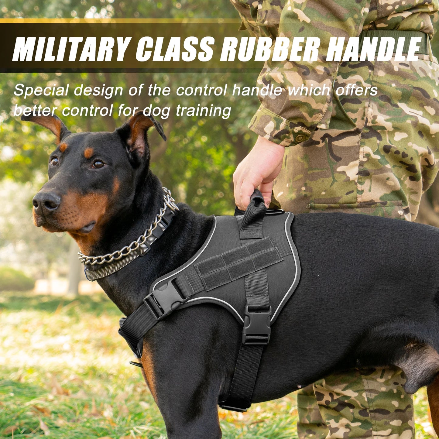 Tactical Dog Harness Pet Doberman Pinscher Pet Training Vest Dog Harness for Small Medium Large Dogs Explosion Proof