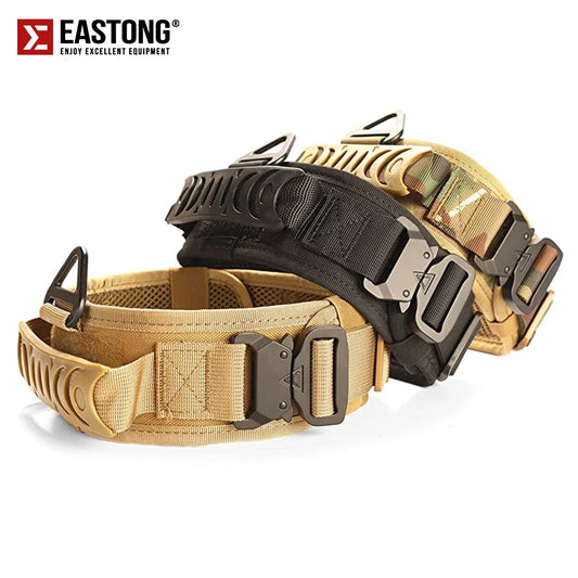 Reflective Nylon Tactical Dog Collar Classic Military Training with 2 Heavy Duty Metal Buckle Handle for Large  Dog Collar